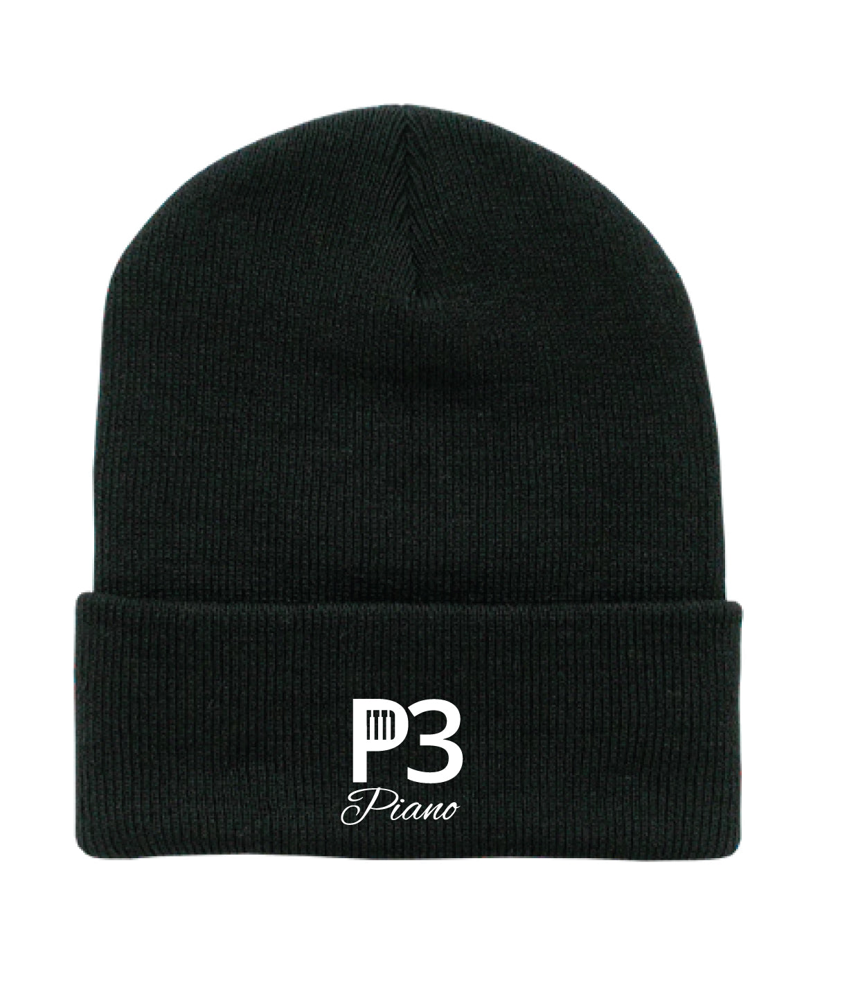 Black P3 Piano Embroidered Decky Beanies